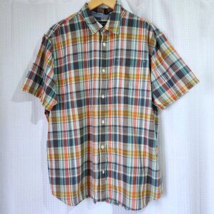 Mens Shirt Short Sleeve Button Plaid Up Shirt XL Multicolour